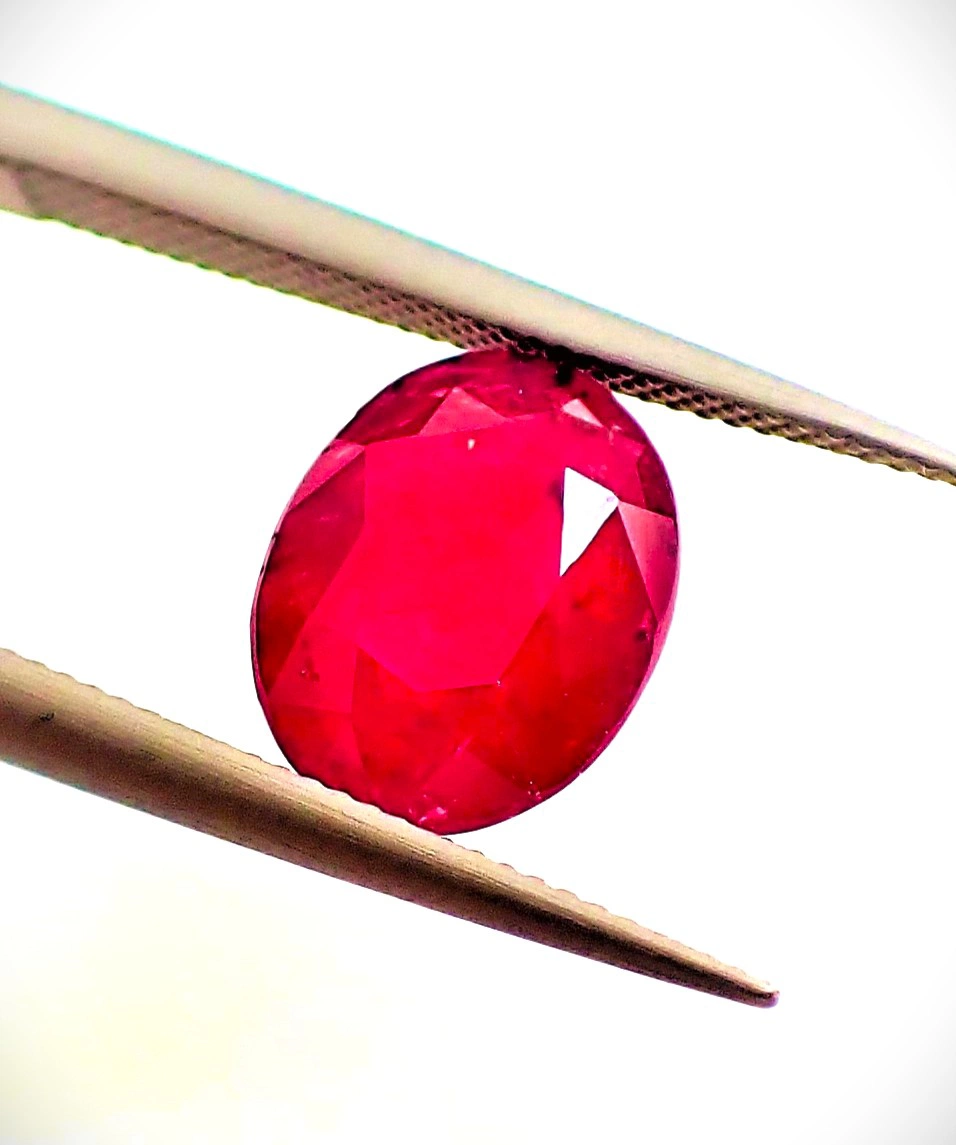 Natural Ruby Unheated 9 x 7 MM - 2.87 ct - ALGT Certified